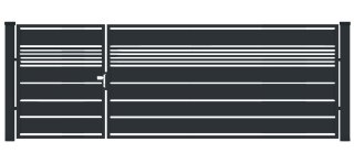 BramoFurtka typ PALISADA MIX - 1,50+2,50 x 1,25 m - malowana proszkowo