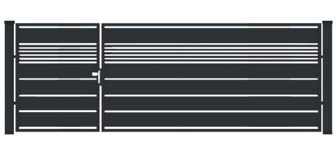BramoFurtka typ PALISADA MIX - 1,50+2,50 x 1,75 m - malowana proszkowo