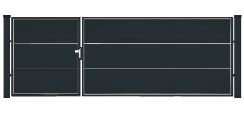 BramoFurtka typ WALL SOLID - 1,50+2,50 x 1,25 m - malowana proszkowo BramoFurtka typ WALL SOLID - 1,50+2,50 x 1,25 m - malowana proszkowo