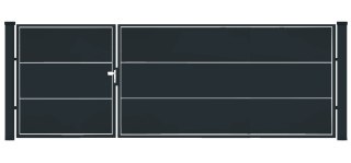 BramoFurtka typ WALL SOLID - 1,50+2,50 x 1,75 m - malowana proszkowo