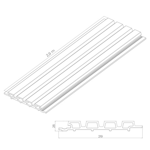 Composite Slatted Cladding Board Trapezoid Amber / Gray – 2.9m (0,551 m2)