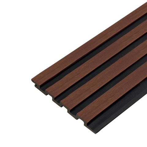 Composite Slatted Cladding Board Premium Duo Redwood / Black – 2.9m (0,483 m2)