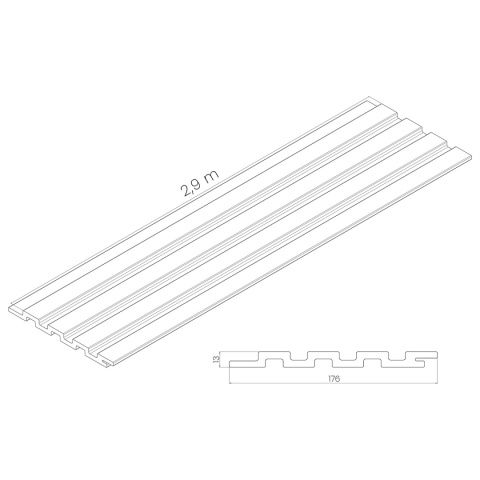 Composite Slatted Cladding Board Premium Duo Redwood / Black – 2.9m (0,483 m2)