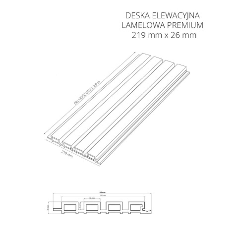 Composite Elevation Board Premium Lamella Antique Oak – 2.9m (0,580 m2)