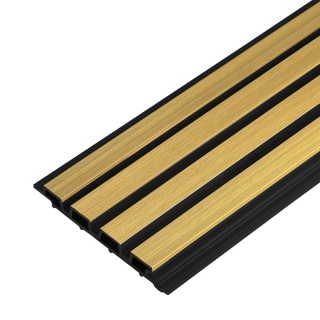 Composite Elevation Board Lamella Trapezoid Light Oak / Black – 2.9m (0,551 m2)