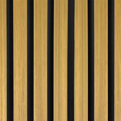 Composite Slatted Cladding Board Trapezoid Light Oak / Black – 2.9m (0,551 m2)