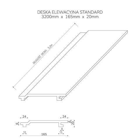 Composite Elevation Cladding Board Standard Anthracite – 2.8m (0,398 m2)