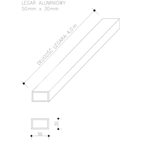 Aluminium Joist 50 × 30 mm – 4m