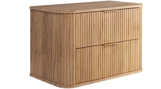 Szafka łazienkowa GLAMOUR 80 cm DĄB CRAFT wisząca ryflowana 2 szuflady SOFT CLOSE + 2 kolory uchwytów