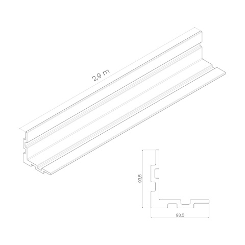 Composite Corner Trim for Slatted Cladding DUO Premium Light Oak / Black – 2.9 m