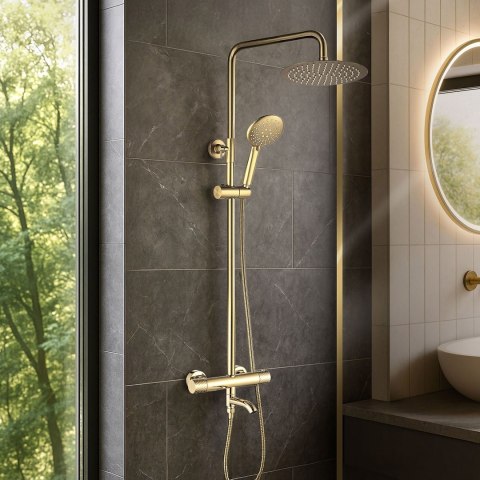 ZESTAW NATRYSKOWO-WANNOWY LUNGO DIAMOND ZŁOTY TERM