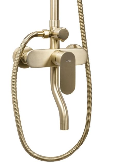 ZESTAW NATRYSKOWY DROP ZŁOTY SZCZOTKOWANY