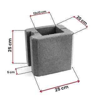 Pustak betonowy - Końcowy 25 cm