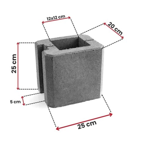 Pustak betonowy - Końcowy 25 cm