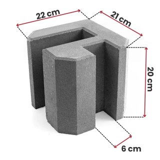 Pustak betonowy - Narożny 20 cm