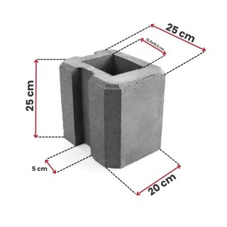 Pustak betonowy - Narożny 25 cm