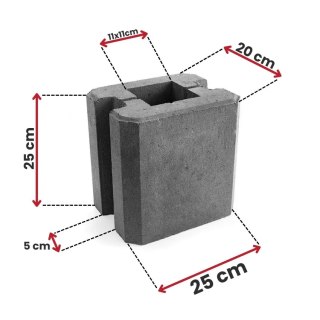 Pustak betonowy - Przelotowy 25 cm