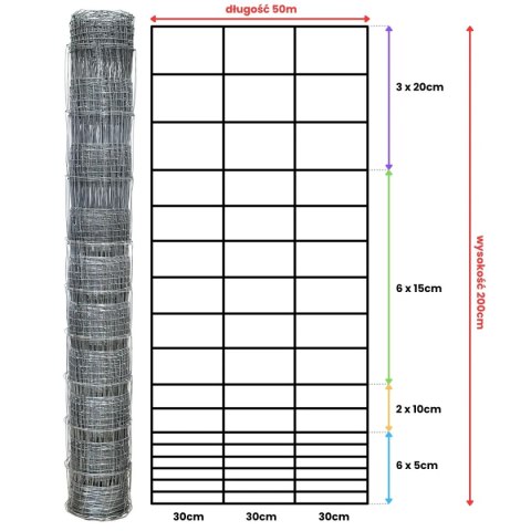 Siatka leśna - 200/18/30 G6 - 50 m