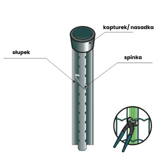 Słupki do siatki zgrzewanej Ø 48 mm / 200 cm - brązowe