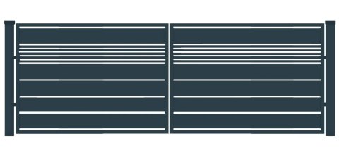 Brama typ WALL MIX 200/20 - 4,00 x 1,75 m