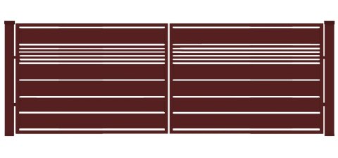 Brama typ WALL MIX 200/20 - 4,00 x 1,75 m