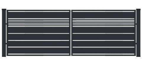 Brama typ WALL MIX 200/20 - 4,00 x 1,75 m