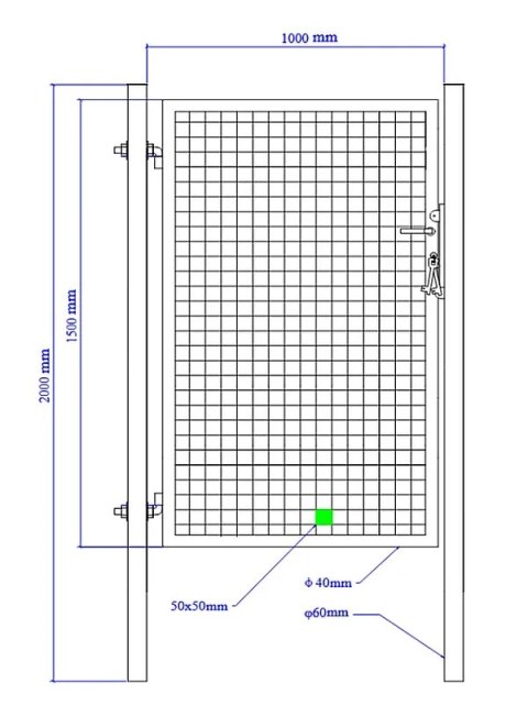 Furtka ogrodowa SX 1,00 x 1,50 m - antracyt , zielona