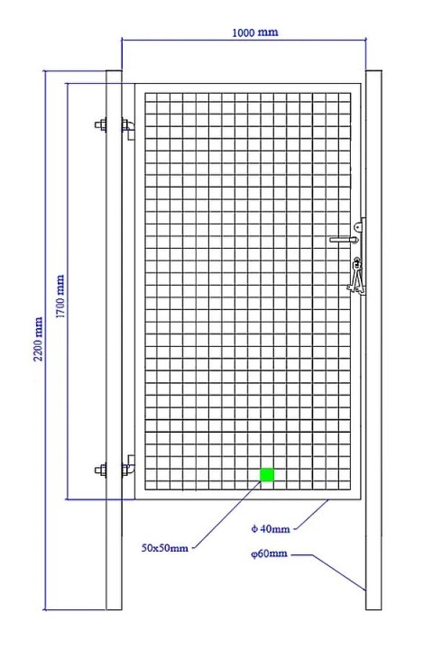 Furtka ogrodowa SX 1,00 x 1,70 m - antracyt , zielona