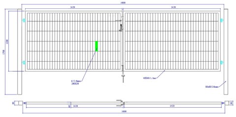 Brama SX 656 PRO - 3,00 x 1,20 m - antracyt , brązowa , czarna , szara , zielona