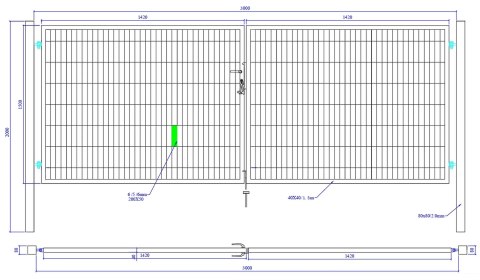 Brama SX 656 PRO - 3,00 x 1,50 m - antracyt , brązowa , czarna , szara , zielona