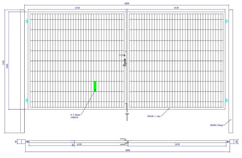 Brama SX 656 PRO - 3,00 x 2,0 m - antracyt , brązowa , czarna , szara , zielona