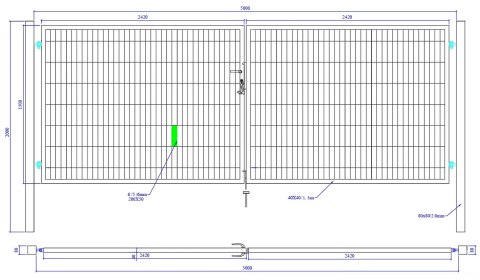 Brama SX 656 PRO - 5,00 x 1,50 m - antracyt , brązowa , czarna , szara , zielona