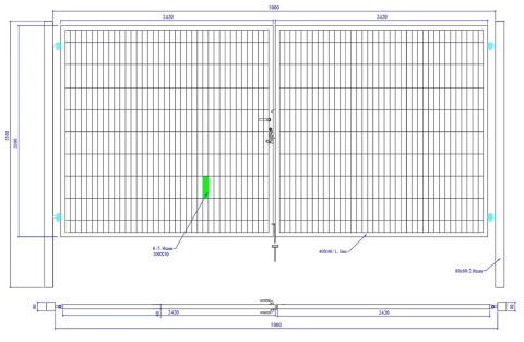 Brama SX 656 PRO - 5,00 x 2,0 m - antracyt , brązowa , czarna , szara , zielona