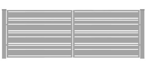Brama typ WALL MIX 140/60/20 - 4,00 x 1,75 m