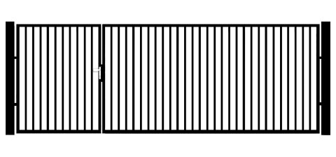 Bramofurtka asymetryczna PRO typ P20 - malowana proszkowo - 1,5 / 2,5 m x 1,5m