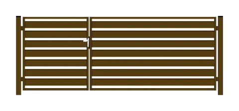 Bramofurtka asymetryczna PRO typ WALL 140 - malowana proszkowo - 1,5 / 2,5 m x 1,5 m