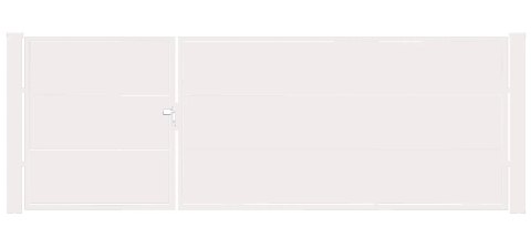 Bramofurtka asymetryczna PRO typ WALL SOLID - malowana proszkowo - 1,5 / 2,5 m x 1,5m