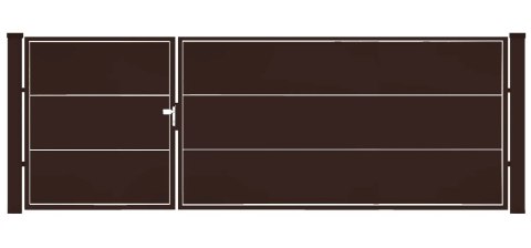 Bramofurtka asymetryczna PRO typ WALL SOLID - malowana proszkowo - 1,5 / 2,5 m x 1,5m