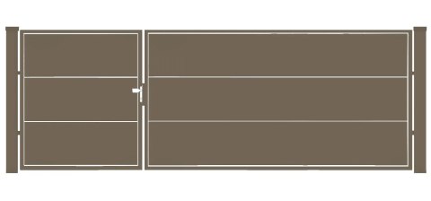 Bramofurtka asymetryczna PRO typ WALL SOLID - malowana proszkowo - 1,5 / 2,5 m x 1,5m