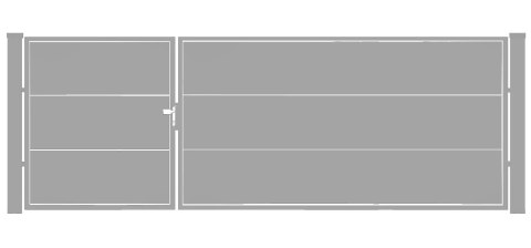 Bramofurtka asymetryczna PRO typ WALL SOLID - malowana proszkowo - 1,5 / 2,5 m x 1,5m