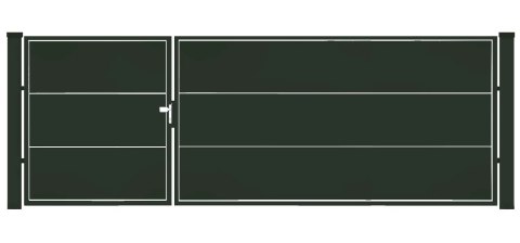 Bramofurtka asymetryczna PRO typ WALL SOLID - malowana proszkowo - 1,5 / 2,5 m x 1,5m