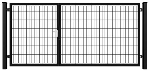 Bramofurtka asymetryczna PRO wypełniona panelem - malowana proszkowo - 1,5 / 2,5 m x 1,5 m