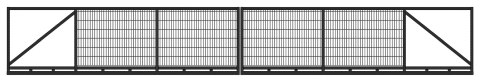 Przemysłowa brama przesuwna - 10,00 x 1,50 m - antracyt , brązowa , czarna , szara , zielona