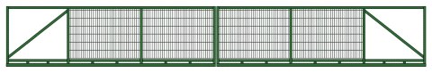 Przemysłowa brama przesuwna - 12,00 x 1,50 m - antracyt , brązowa , czarna , szara , zielona