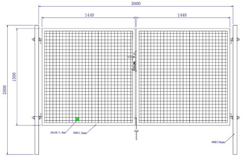 Brama ogrodowa SX 3,00 x 1,50 m - antracyt , zielona