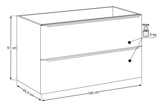 Szafka pod umywalkę 100cm 2 szuflady